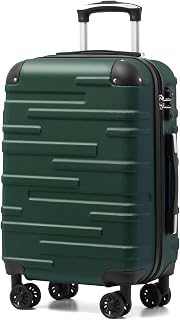 Hard Shell Suitcase with TSA Lock and 4 Spinner Wheels Lightweight Durable (Dark Green, S(56cm 38L))