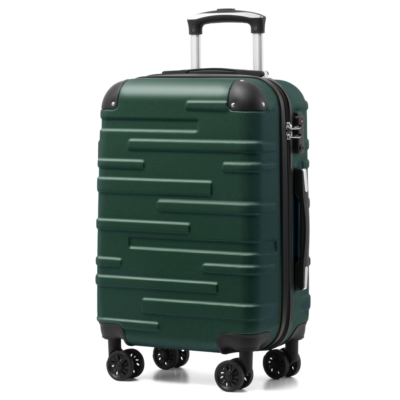 COOLIFE Hartschalen-Koffer Rollkoffer Reisekoffer Vergrößerbares Gepäck (Nur Großer Koffer Erweiterbar) ABS Material mit TSA-Schloss und 4 Rollen