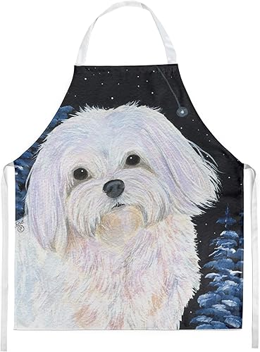 Caroline's Treasures SS8460APRON - Delantal de noche estrellada de Malta para cocinar, hornear, manualidades, jardinería para adultos, mujeres y