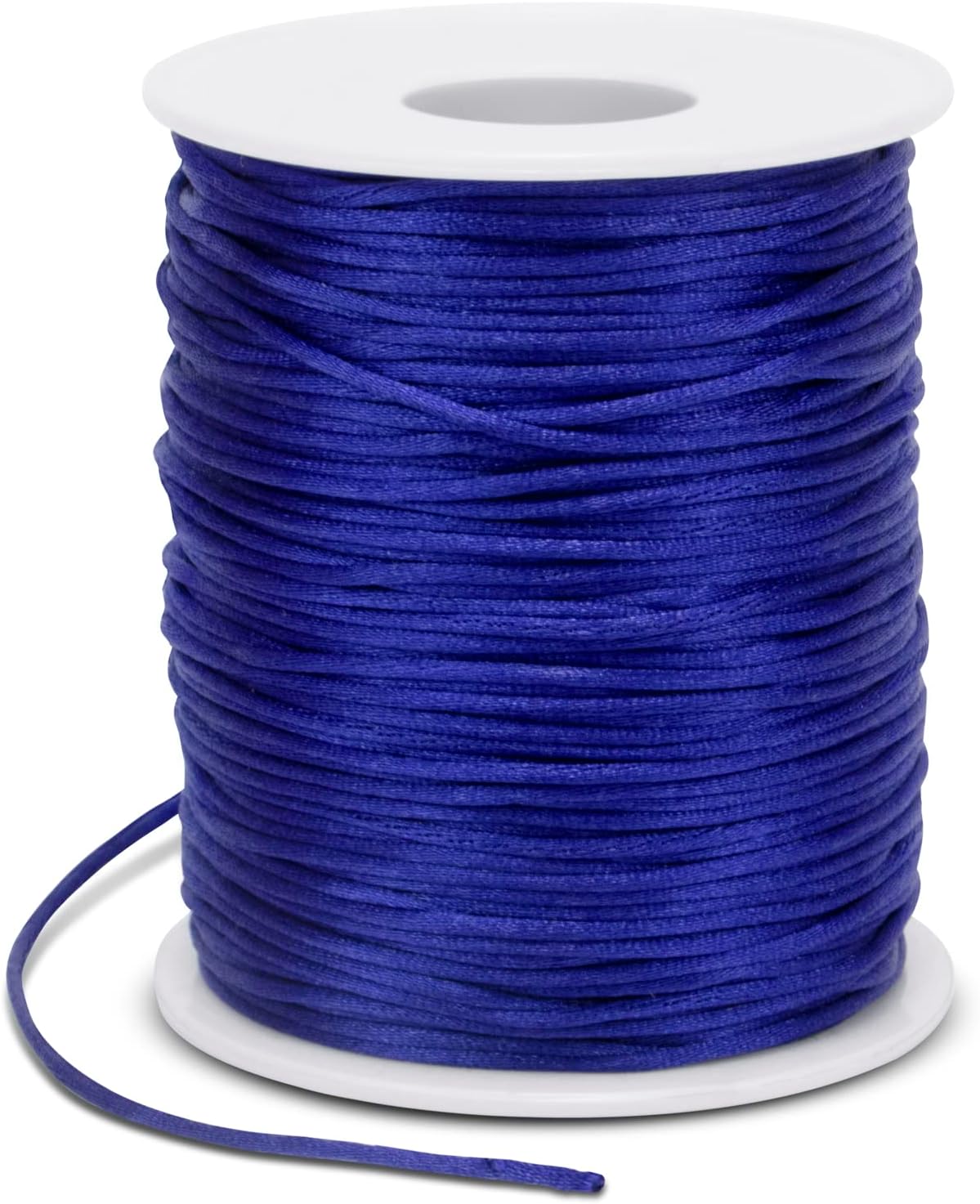 Satin Cord 1.5mm x 100m Nylon Cord Bracelet Thread, Rattail Silk Beading Thread Jewellery String for Making Bracelet, Necklace, Chinese Knot, DIY Crafts (Royal Blue)