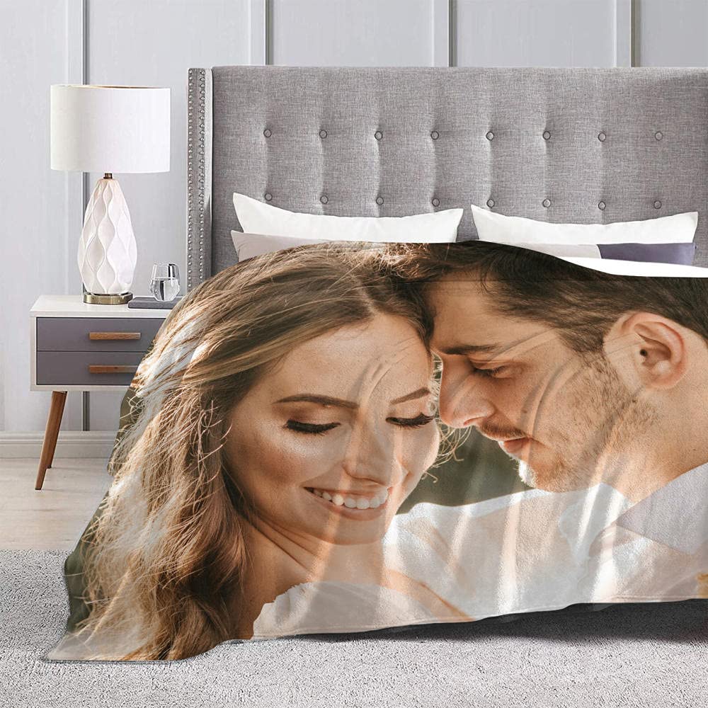 Gudina personalised blanket Custom Blanket with Photos Text.Custom Blanket with 1-9 Photo Collages.Flannel Blankets for Family Birthday Wedding Gift Fits Couch Sofa Bedroom Living Room-180cmX200cm - Image 3