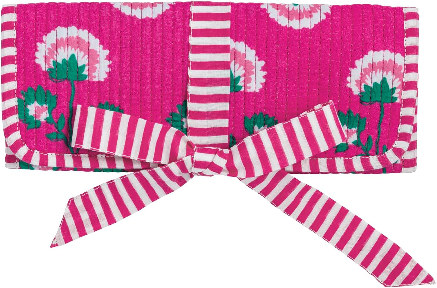 Mud Pie Women's Pink Block Print Jewelry Roll