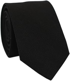 Men's Skinny Ties, Cotton Linen Blend 2.5 inch Solid Neckties