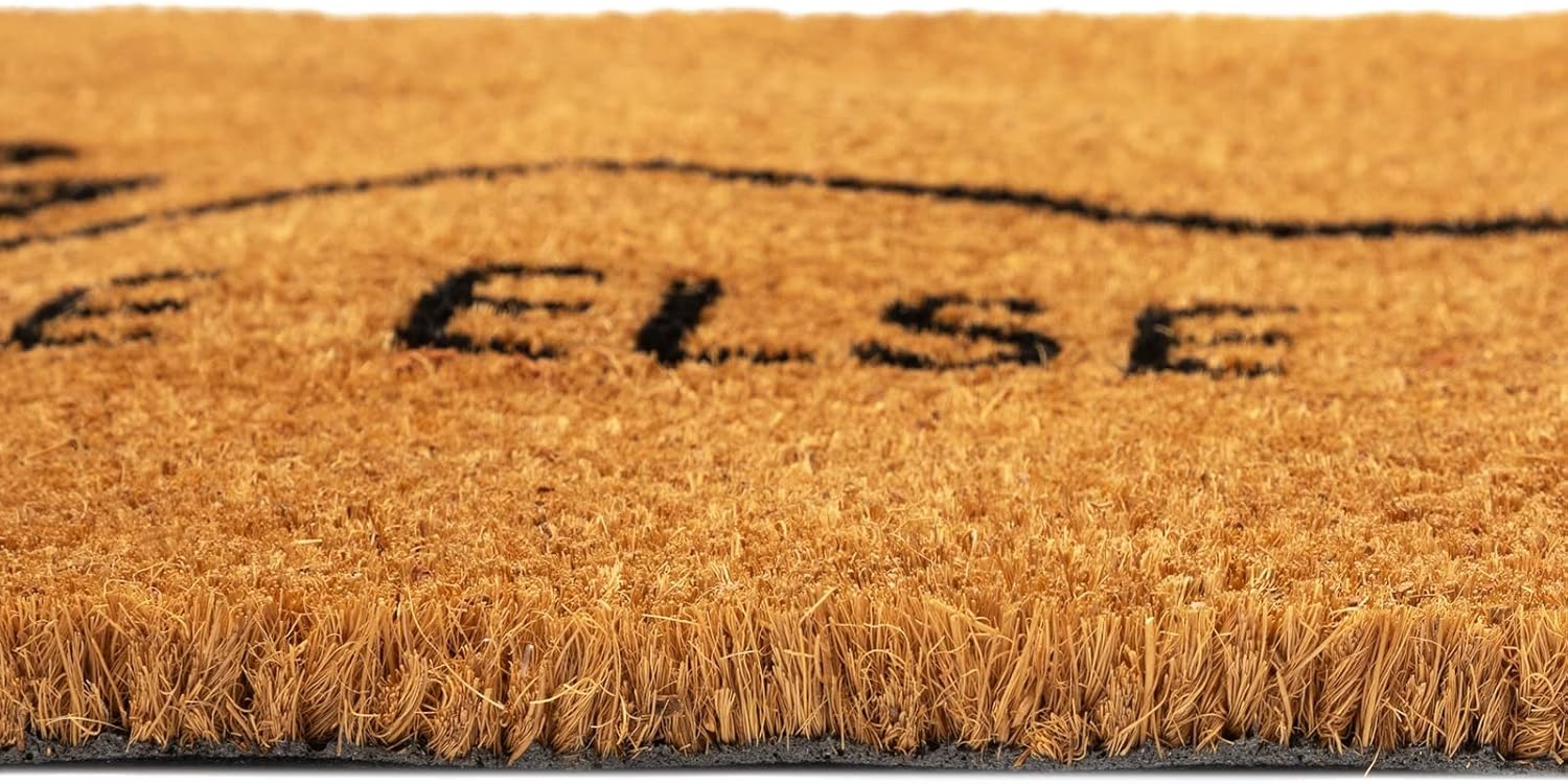 Juvale Front Door Mat Outside Entrance - 17 x 30 in, Brown Coir & PVC Blend - Funny Fall Welcome Mat with Gather Somewhere Else Cursive Message & Grip Backing & Low Pile Outdoor Rug