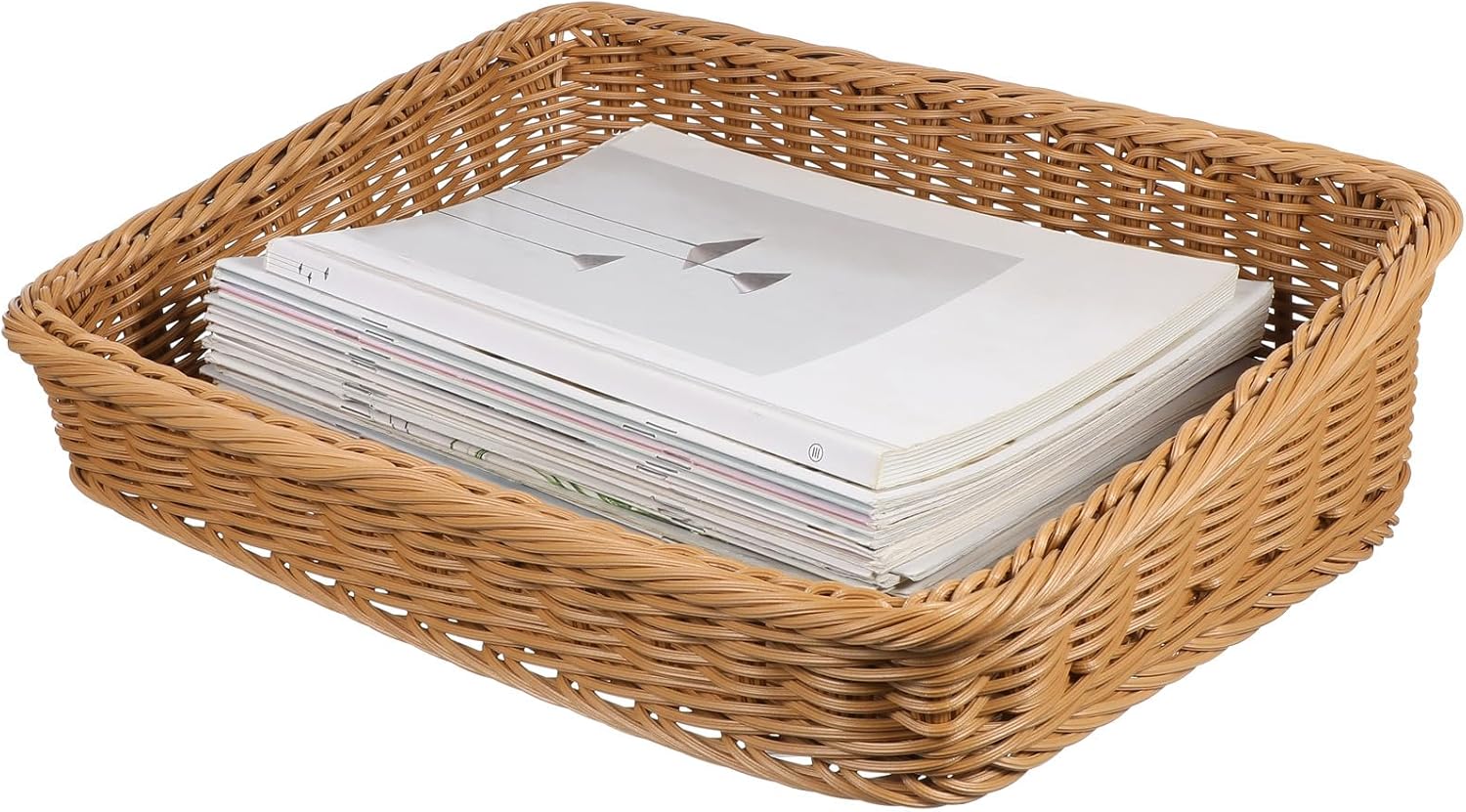 Handwoven Vine Storage Basket for Fruit and Bread, Light Brown Decorative Kitchen Organizer Suitable for Picnic and Tabletop Use