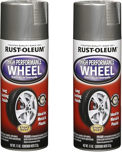 Vista 9 de Rust-Oleum 248927-6PK Pintura en aerosol para ruedas de alto rendimiento, 11 onzas, acero, paquete de 6