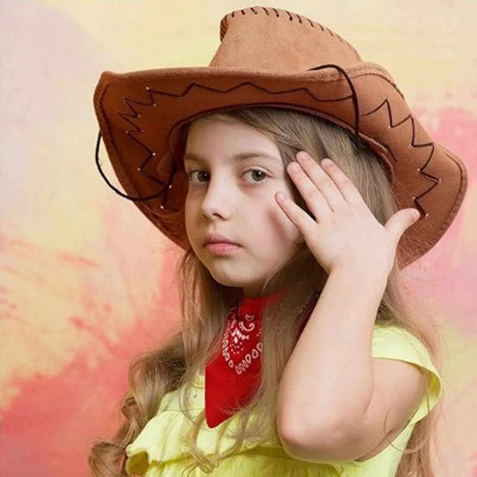 Lot de 12 chapeaux de cowboy occidentaux bandanas pour fête prénuptiale, chapeau de cowgirl foulard, costume pour adulte, accessoires de fête, chapeau de cowboy pour fête