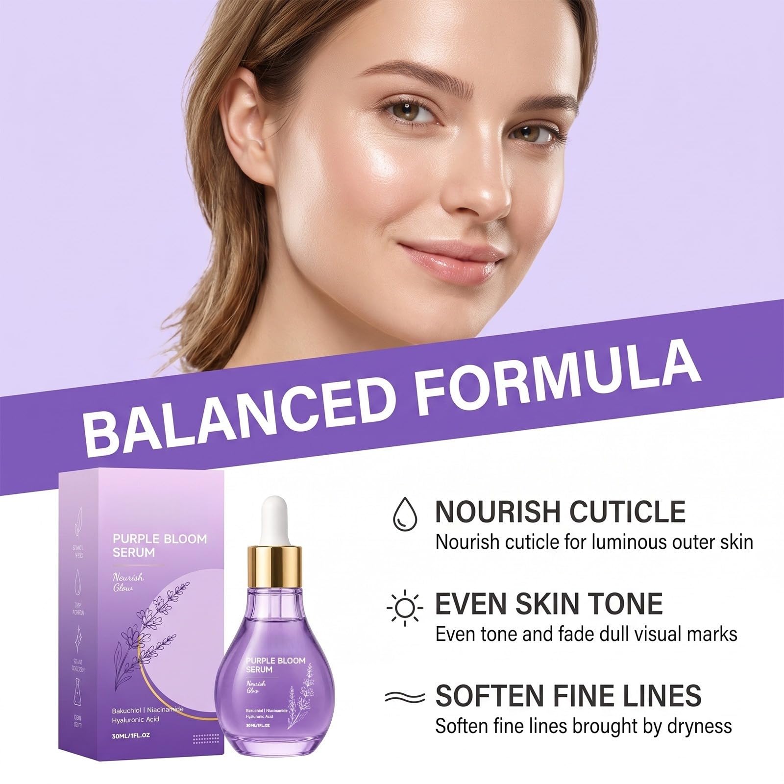 serum viso Anti-invecchiamento e rassodante, idratante profonda | Attenua le linee sottili, illumina e idrata la pelle, la lascia fresca e non comedogena ed è adatta per pelli sensibili.