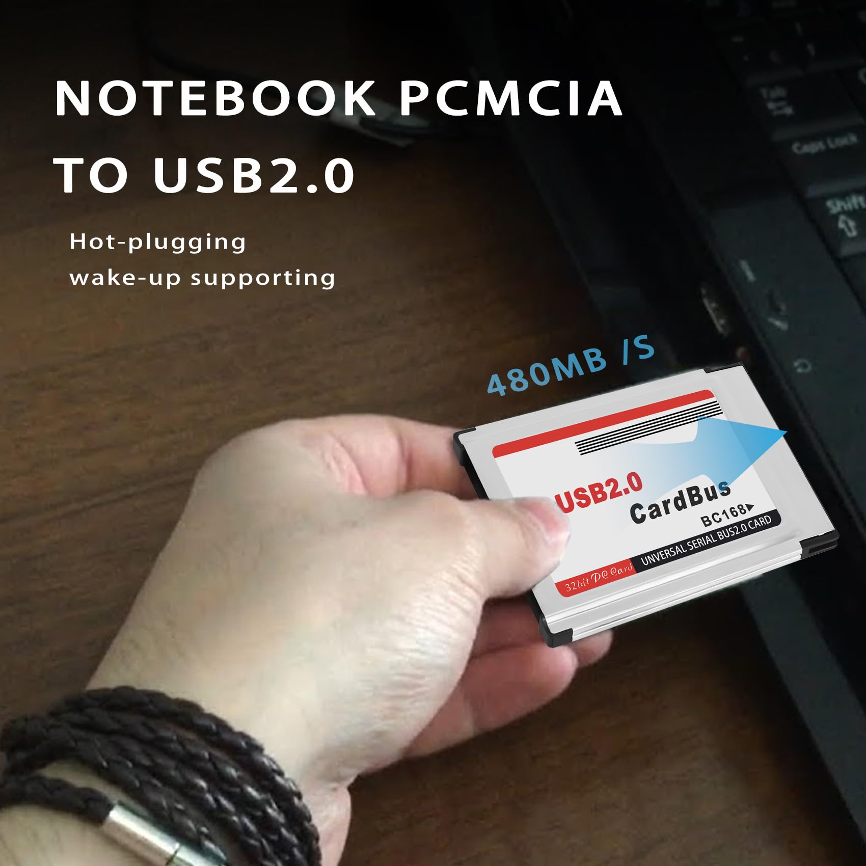 PCMCIA a USB 2.0 CardBus Dual 2 Porte 480M Scheda Adattatore per Laptop PC Computer
