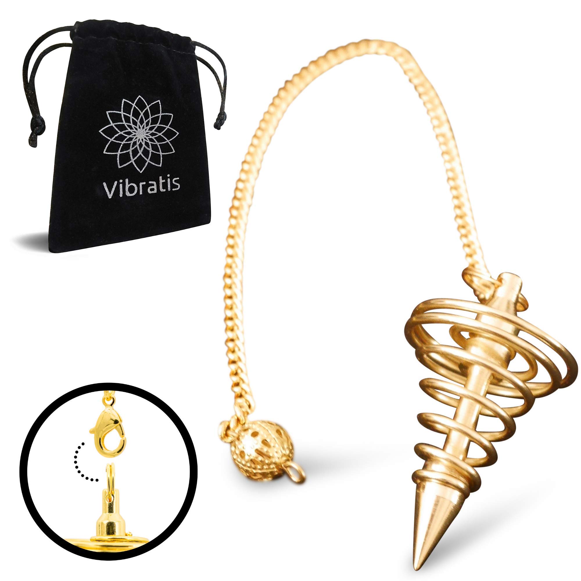 Buy Pendule Divinatoire spirale doré Pendule de radiesthésie Vortex