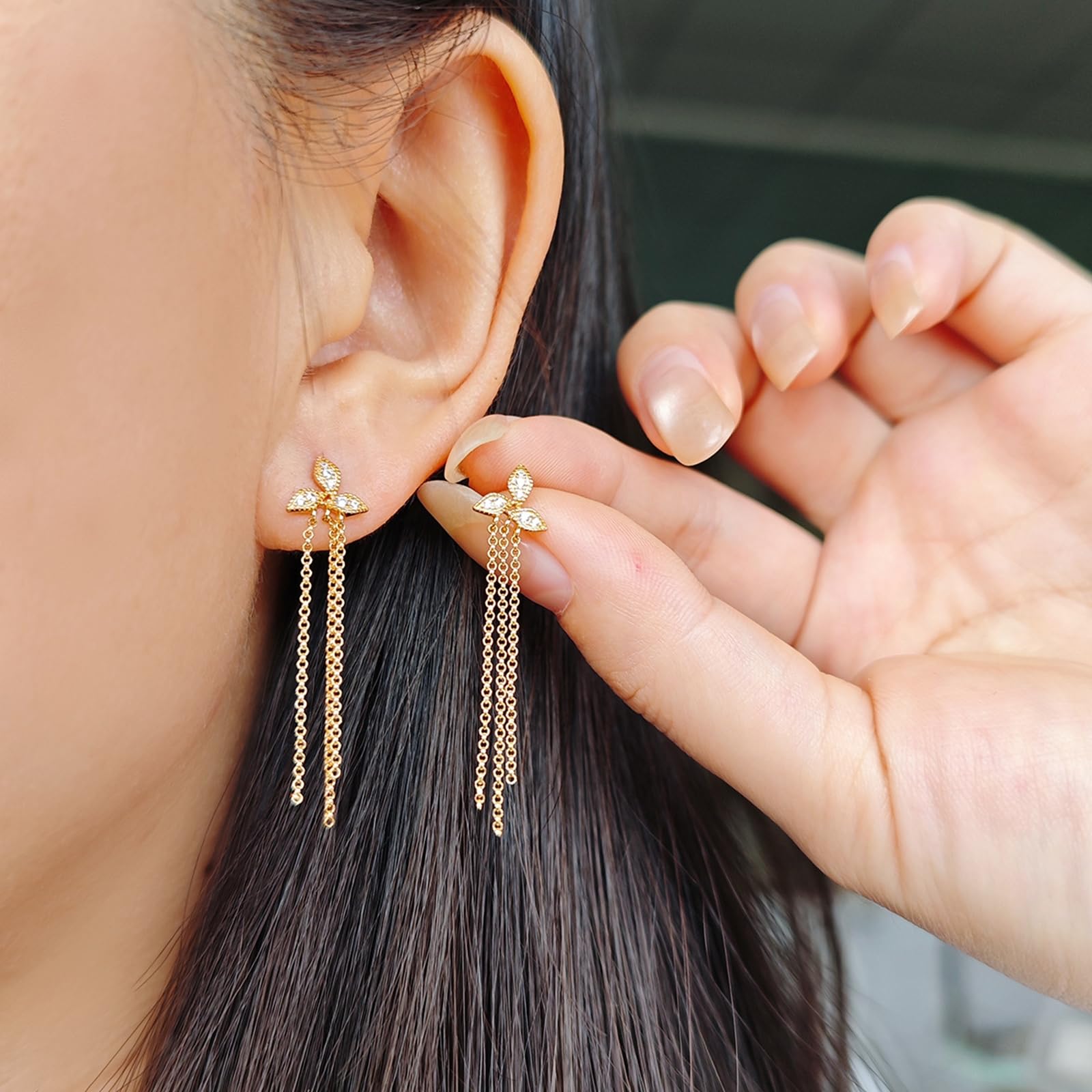 Pendientes de gota Oro rosa Mujer