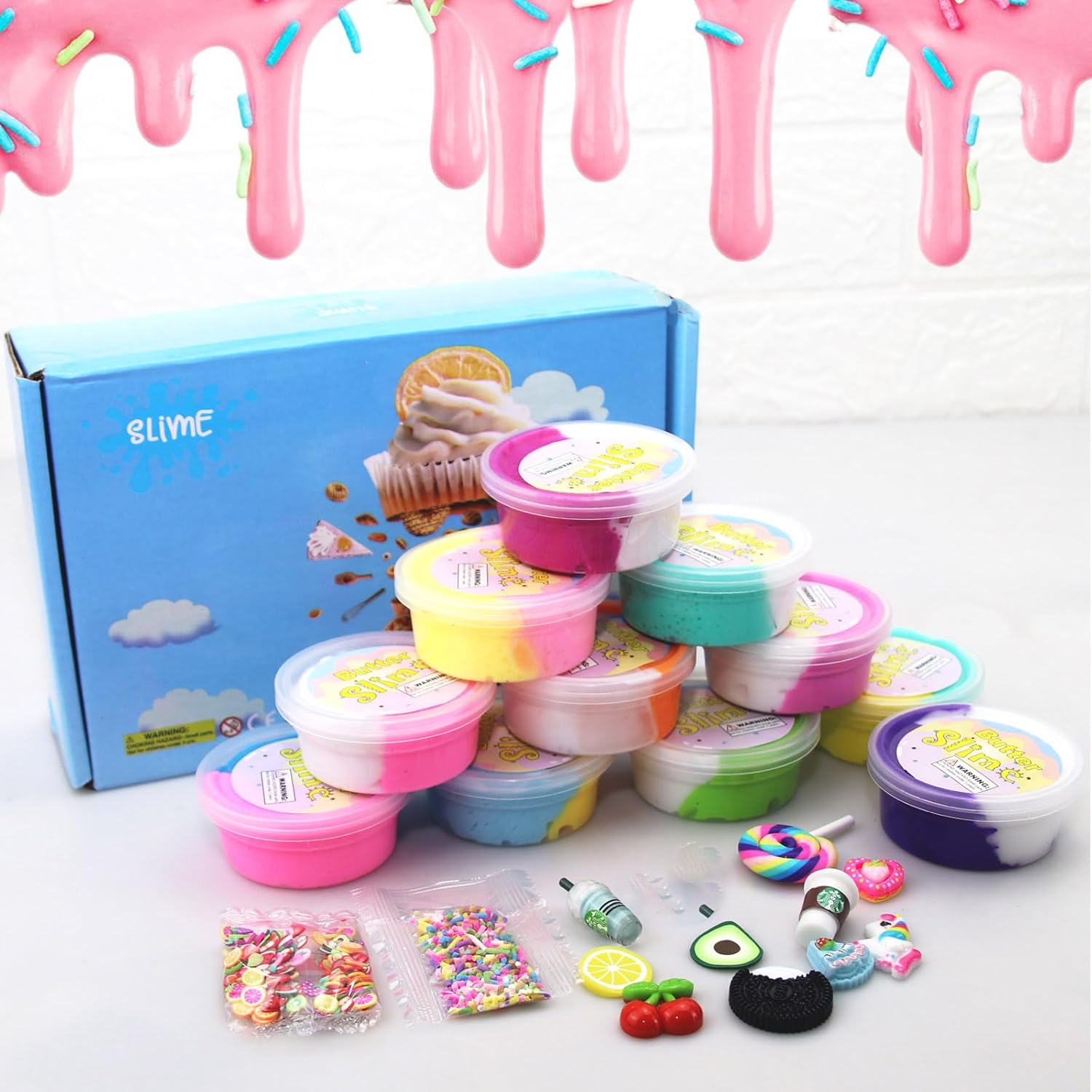 Butter Slime Kit Two-Toned 11 Packed Fidget Toy, Educational Slime Toys, Easter Egg Filling Stuffers,Birthday Gifts Prize Party Favors for Girl Boys Kids 6 7 8 9 10 11 12