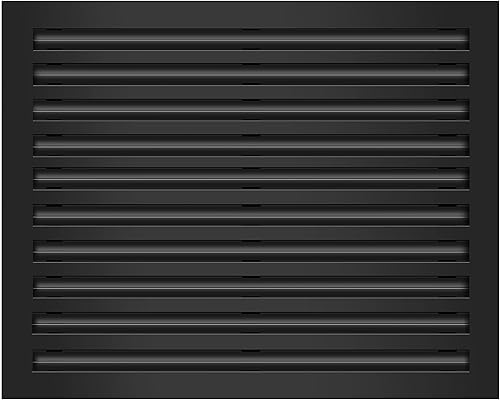 BUILDMART - Cubierta de ventilación de CA moderna de 25x20 - Ventilación de aire negra decorativa - Difusor de ranura lineal estándar - Rejilla de