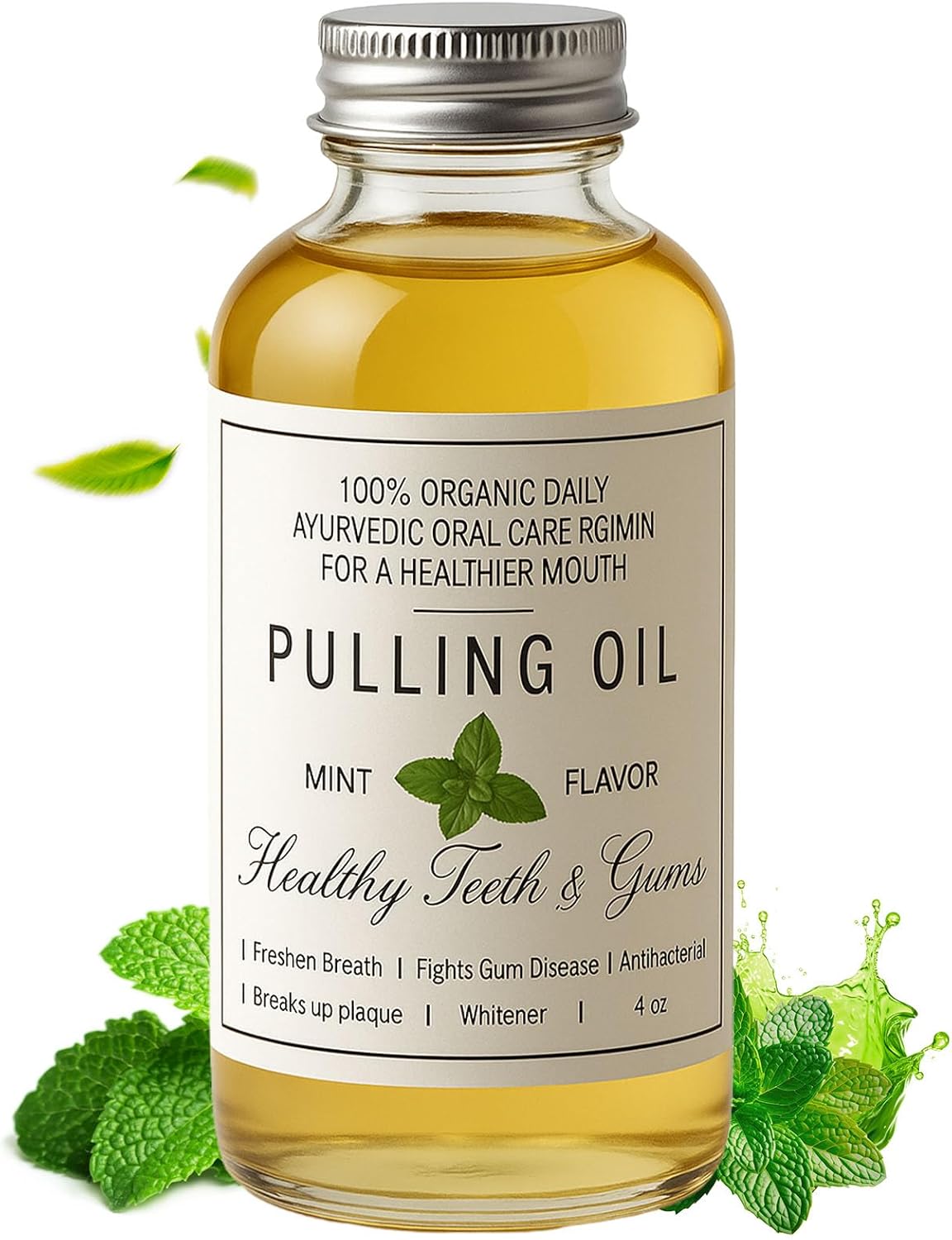 Powerful Organic Coconut Peppermint Pulling Oil 4 Oz, Cocofresha Pulling Oil for Teeth and Gums, Oil Pulling Coconut and Mint for Mouth Gum Health (1)