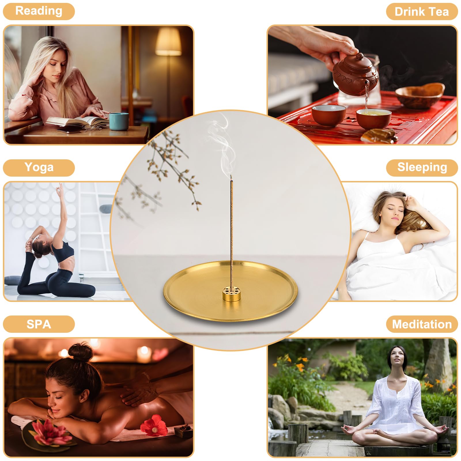 SLKIJDHFB 5-in-1 Incense Holder, Palo Santo & Sage Holder with 14.3cm Aluminium Ash Catcher - Image 4