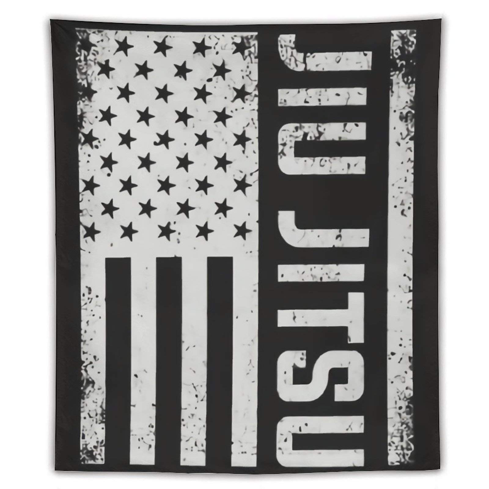 B&MAVIS Brazilian Jiu Jitsu American Flag 3d HD Print Wall Art Hanging Tapestry Fashion Home Art Kitchen Living Room Bedroom Decorations, All-Season, 60 x 50 inch
