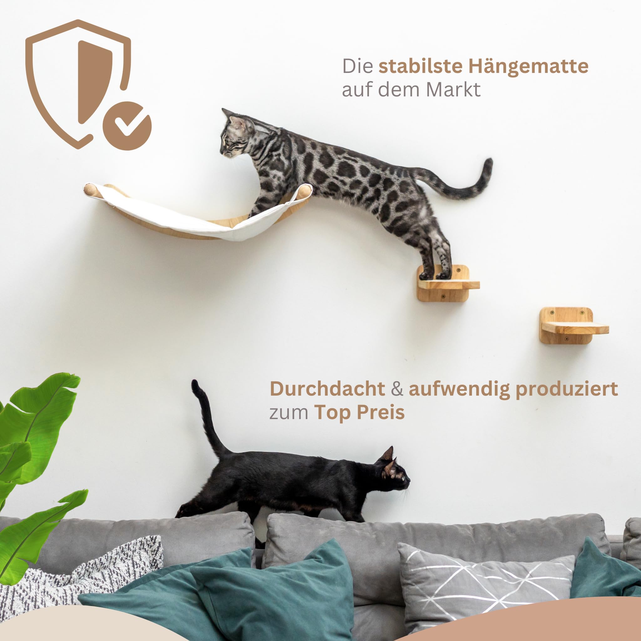 Ponte Sospeso Per Gatti Medikratz - Legno Massello, Larghezza 20cm, Lunghezza 50-200cm - Foto 6