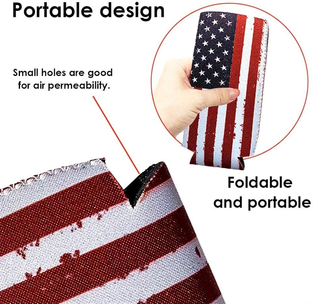 Slim Can Cooler, 12oz Slim cans, Michelob Ultra, Red Bull, White Claw (American Flag) : Sports & Outdoors