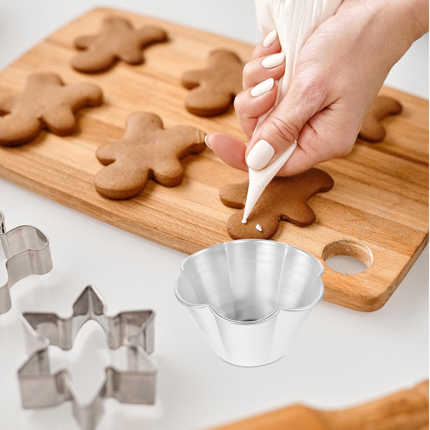 6pcs Aluminum Alloy Cake Molds Mini Baking Pans Easy to Use Baking Assistant for Mini Cakes and Desserts