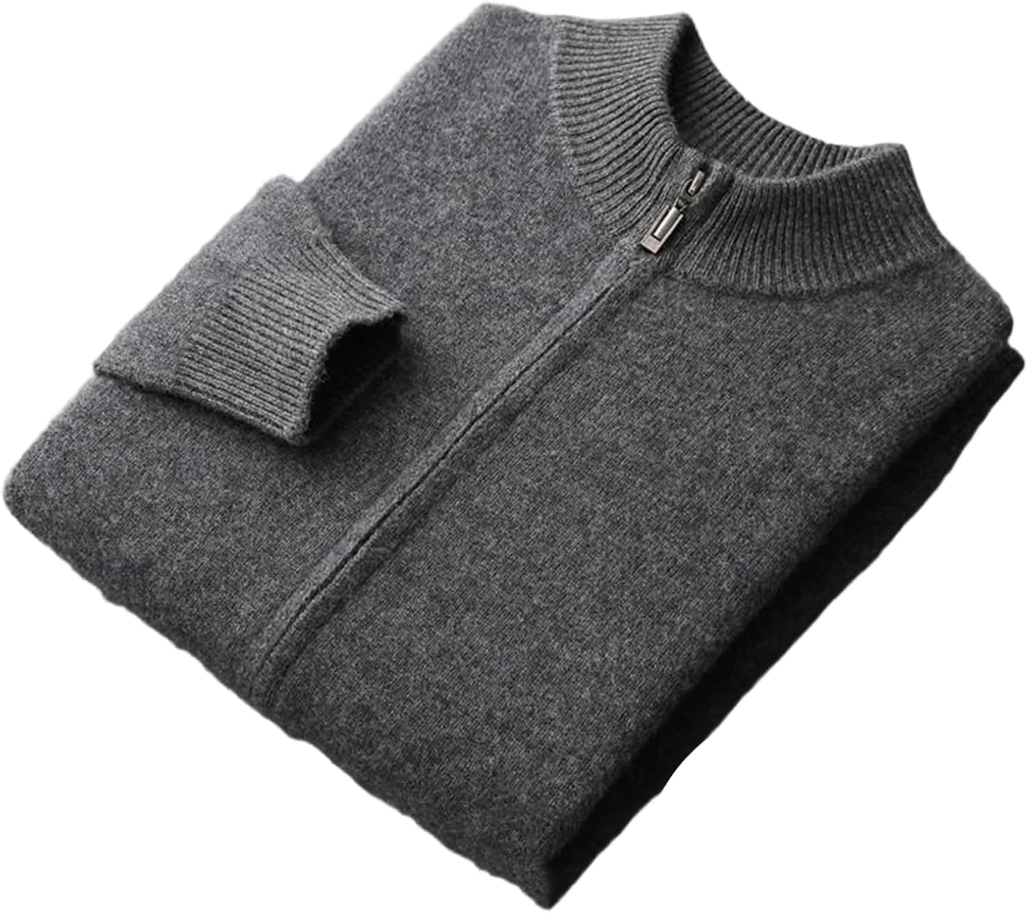 Men's Zipper Wool Cardigan Sweater Autumn Winter Thick Casual Merino Wool Tops