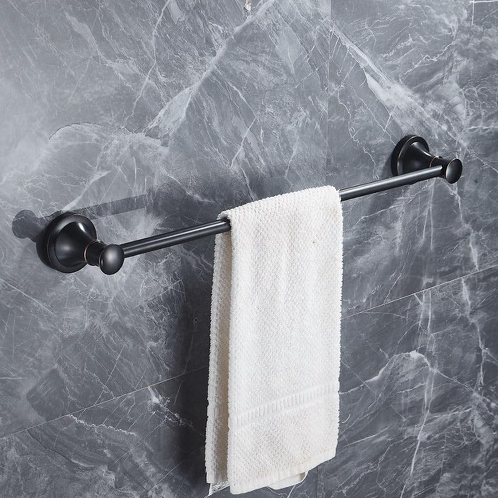 Anneau porte-serviettes en bronze huilé et accessoires rétro pour salle de bain chic