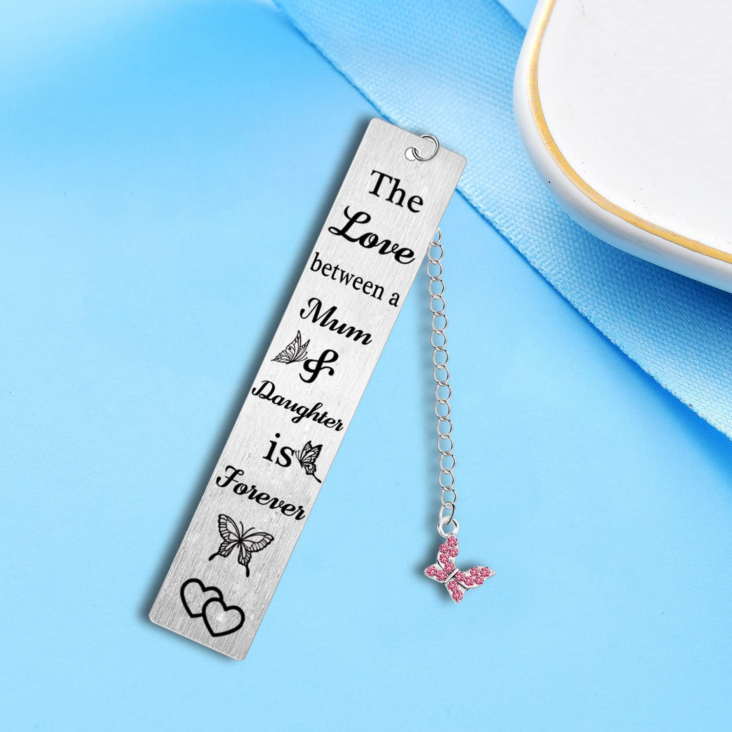 Segnalibro Mamma E Figlia In Acciaio Inox – Inciso 'The Love Between A Mummy And Daughter Is Forever' – Regalo Per Lettrici - 5