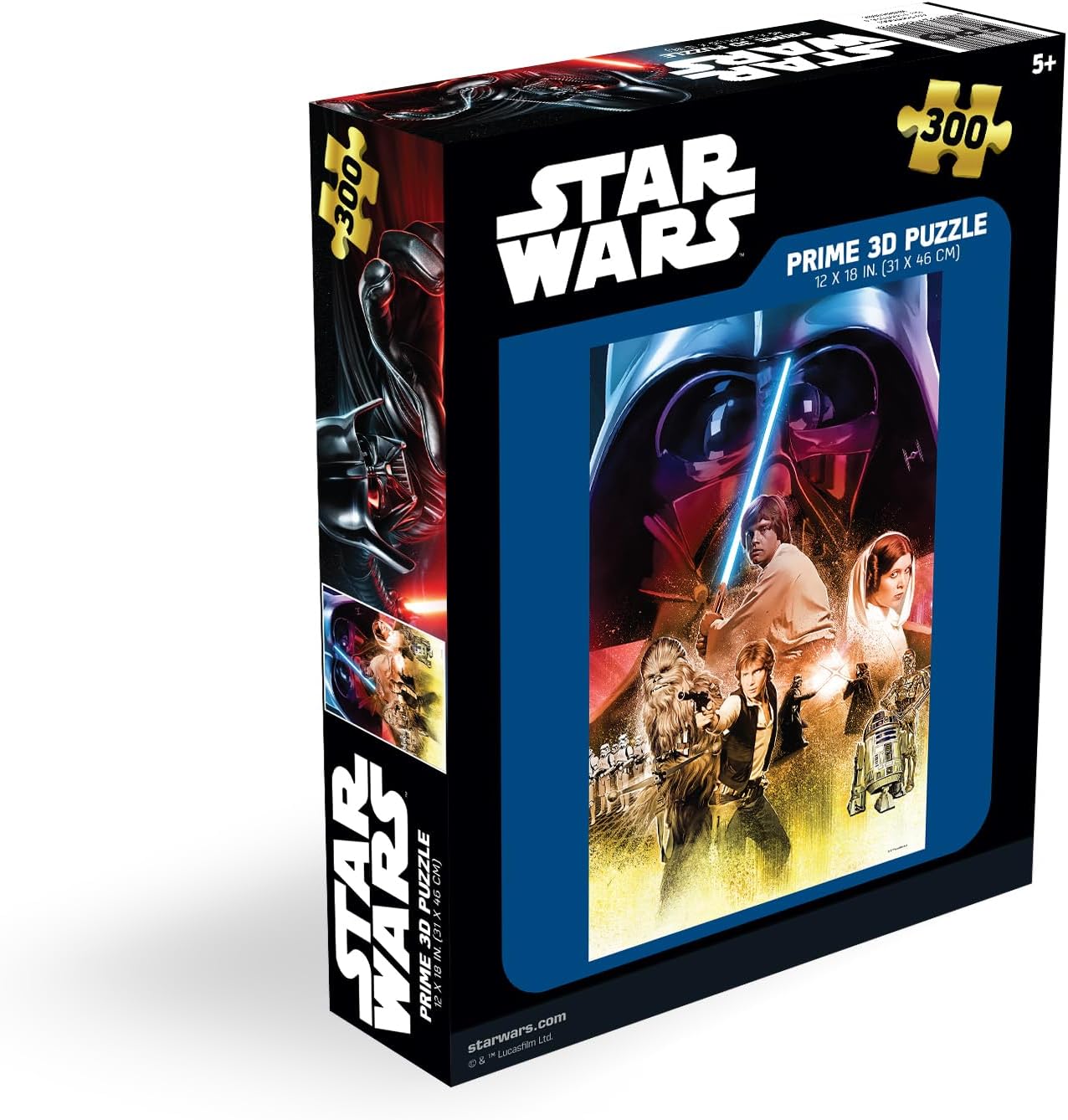 Prime 3D | Lucas | Star Wars | 300 Piece 3D Jigsaw Puzzle for Adults & Kids | Finished Size 12" x 18" | Challenging & Fun for Kids & Families | Immersive 3D Lenticular Effect
