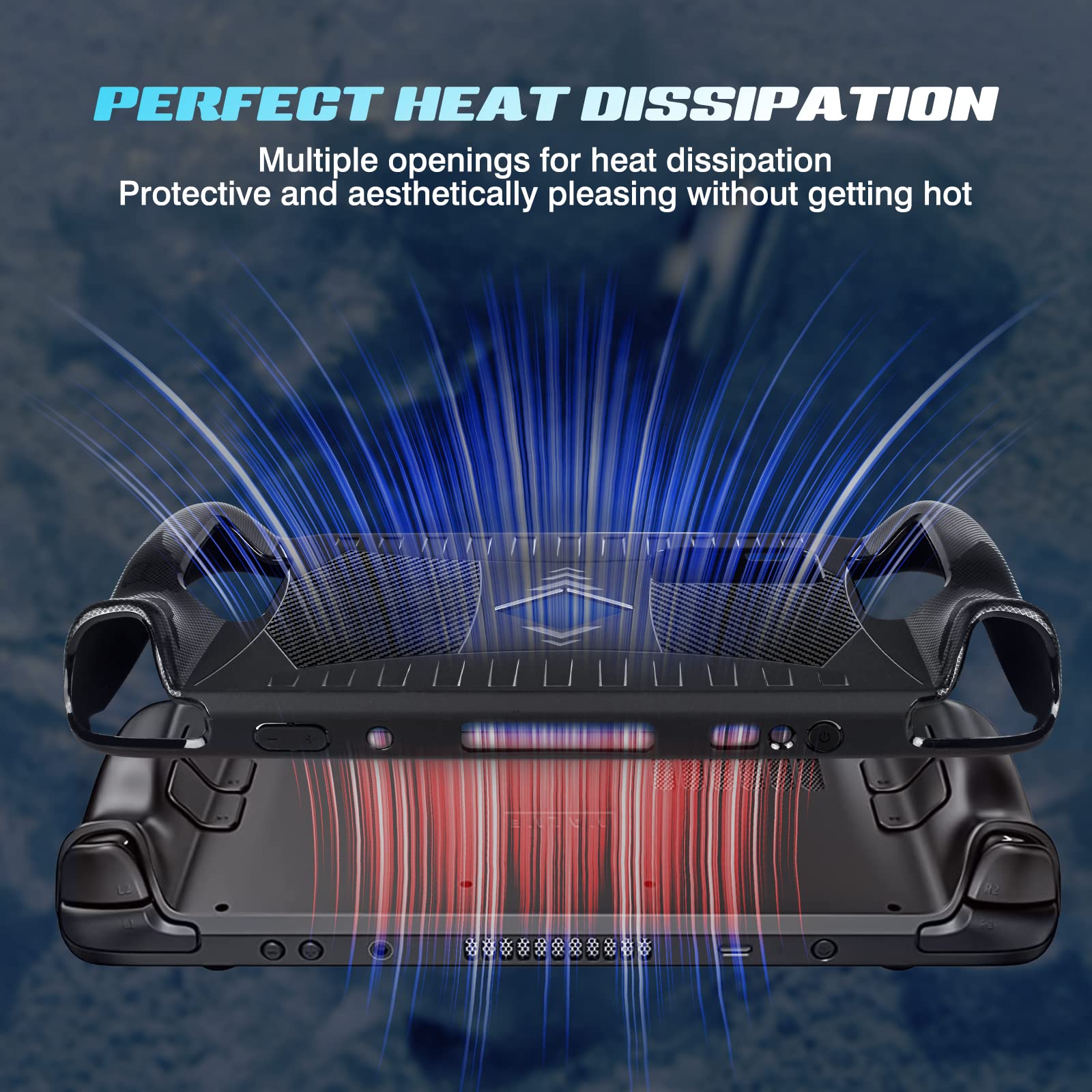 DLseego Funda Protectora para Valve Steam Deck, Carcasa de TPU Compatible con Consola de Steam Deck 2021 a Prueba de Golpes, Antideslizante, anticolisión, Negro
