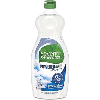 Seventh Generation Dish Liquid Soap, Free & Clear, 25 oz, Pack of 6
