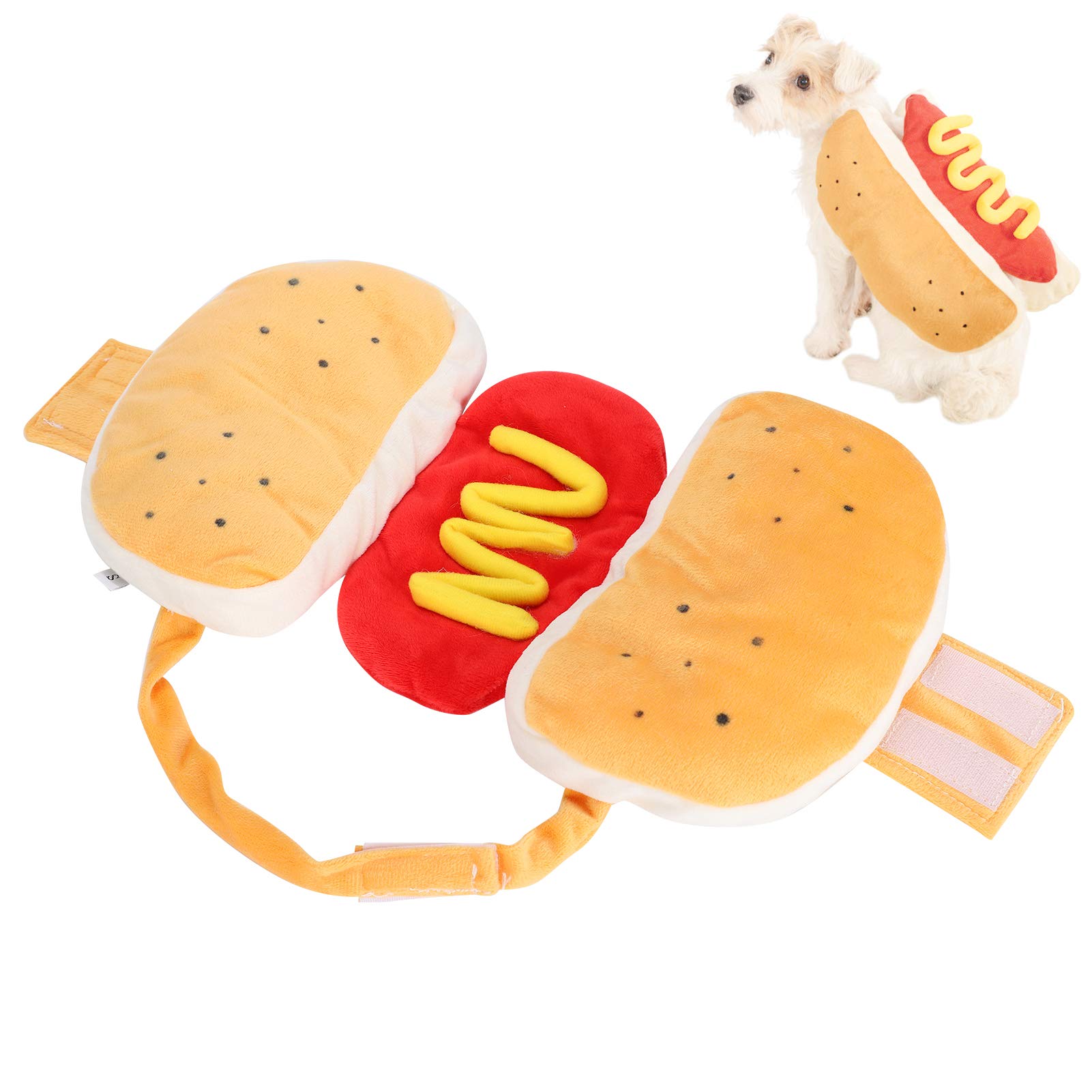 Pssopp Disfraz de Perro Caliente para Mascotas, diseño de Hamburguesa, Ropa para Perros, Traje de Fiesta de Vacaciones, Disfraz de Perro Caliente, Disfraz de Cosplay para Cachorro, Gatito(S)