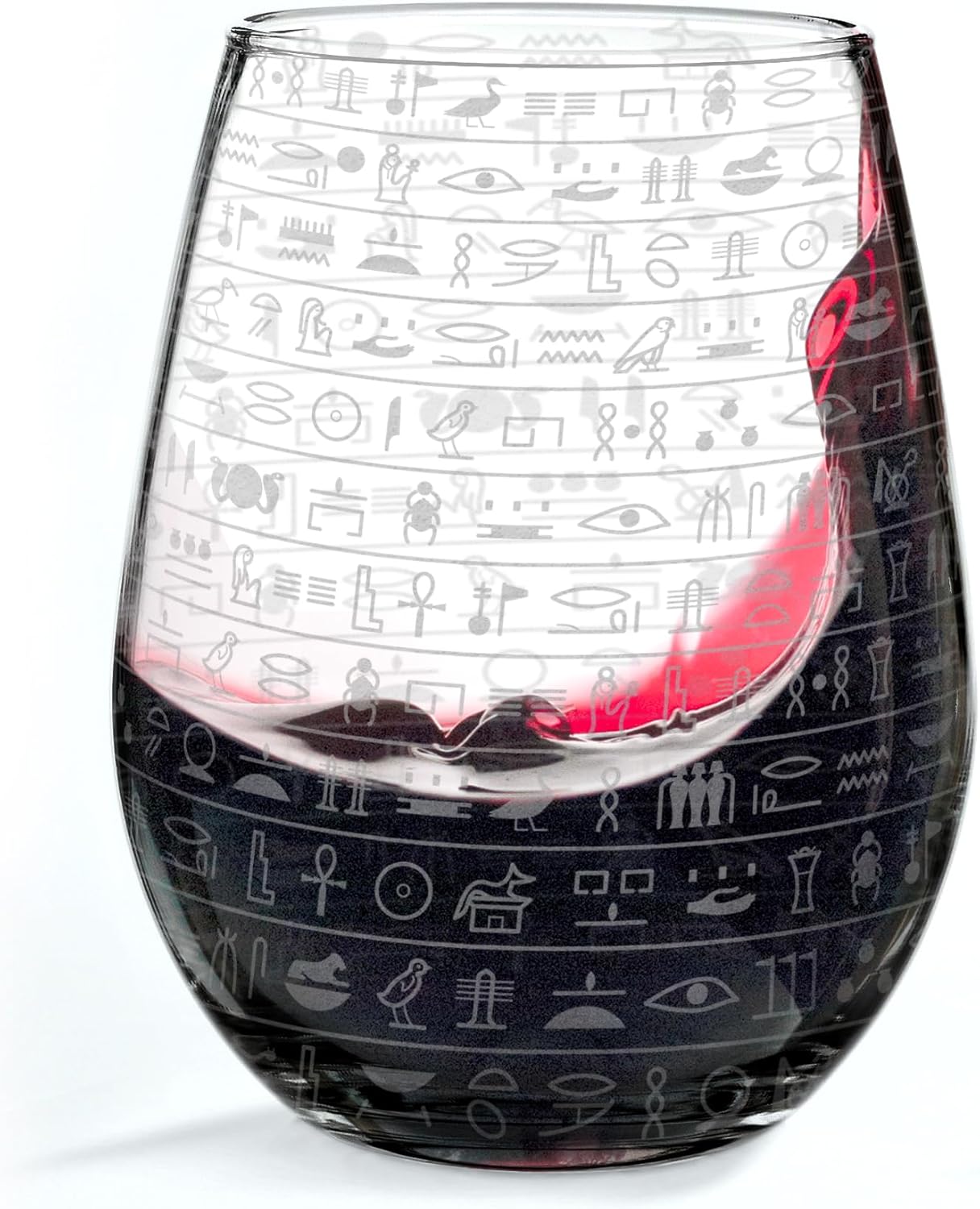 LumEngrave EGYPTIAN HIEROGLYPHICS Engraved 17oz Wine Glass | Great Gift Idea!
