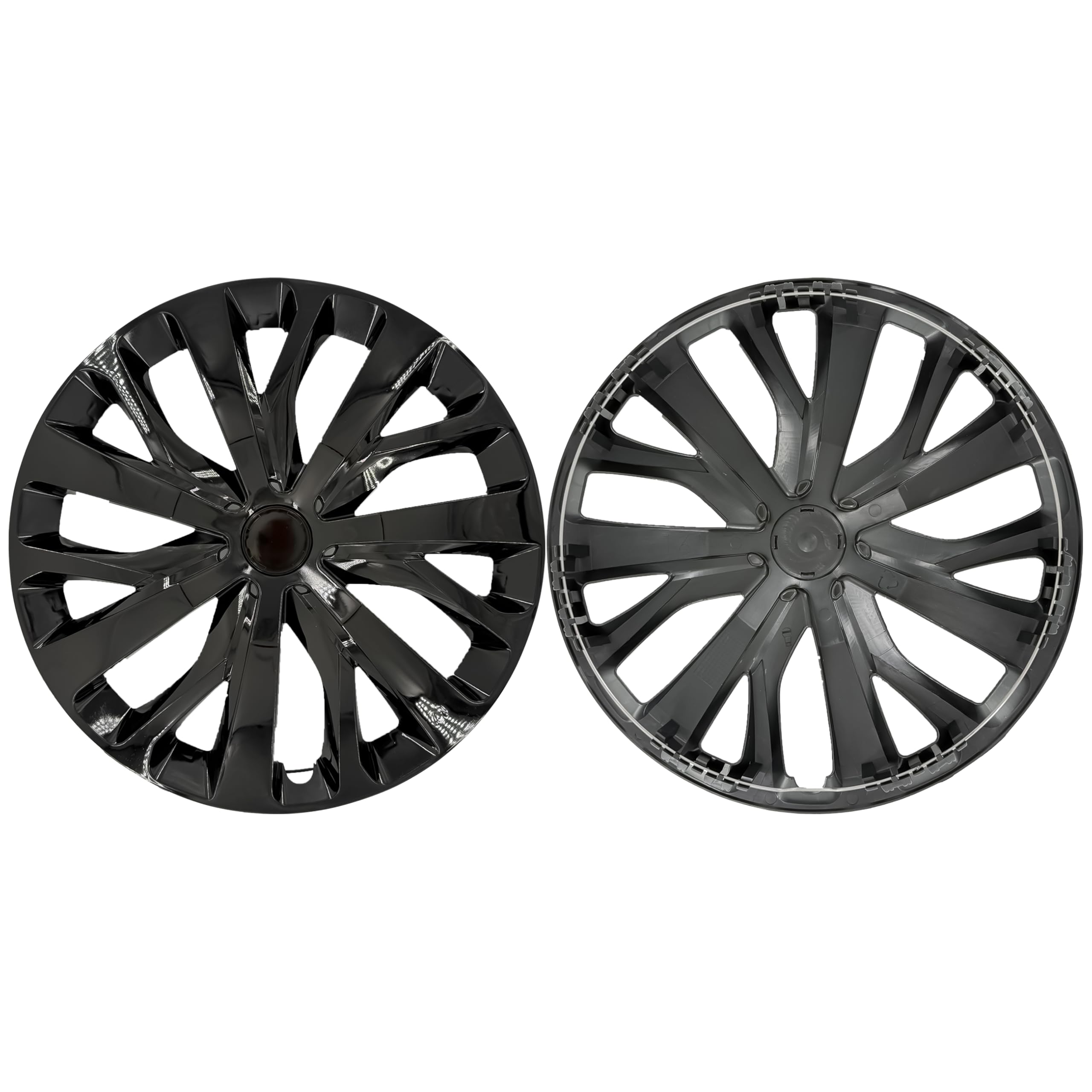 Set di 4 copricerchi da 16 pollici, universali, resistenti, in lega ABS, colore nero, per auto e furgoni (96BLK)