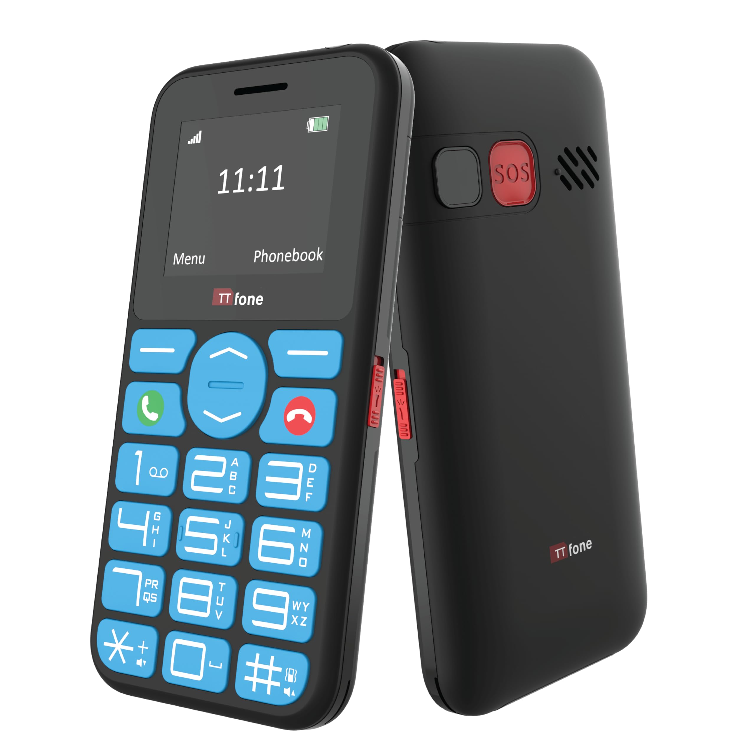 TTfone TT190 Big Button Basic Senior Unlocked Emergency Mobile Phone - Simple Cheapest Phone (with USB Cable)