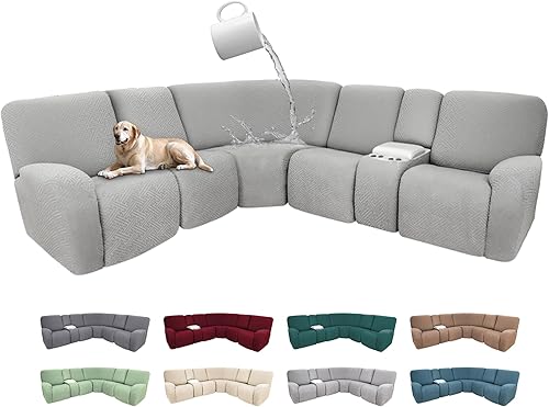 Miniatura 390 de Fundas 100% impermeables para sofá reclinable seccional, fundas para sofá reclinable en forma de L, funda para sofá seccional de esquina en forma de