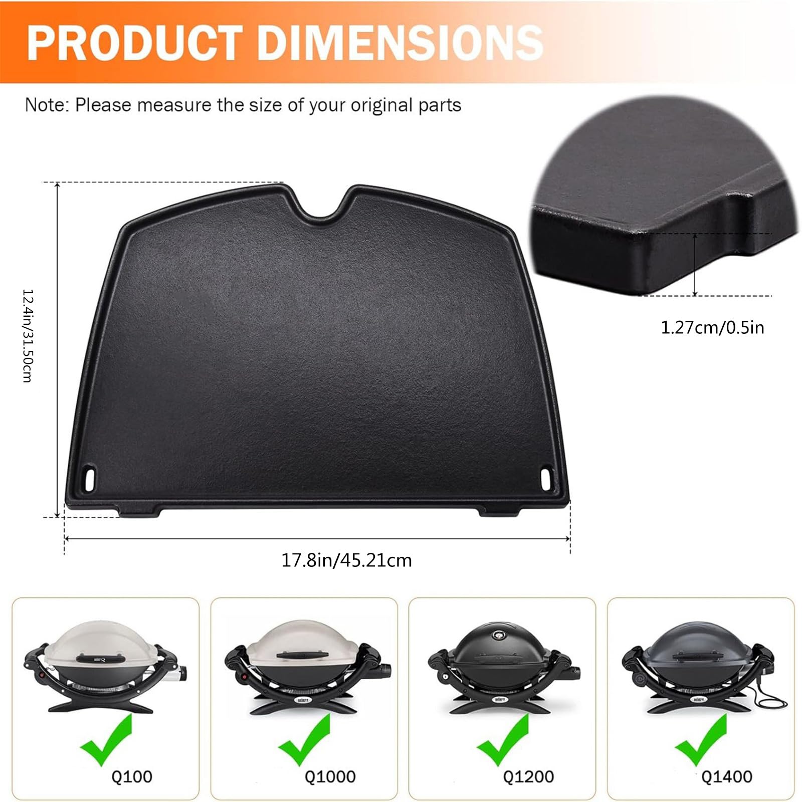 Piastra per grigliare in ghisa di alta qualità con tecnologia di riscaldamento uniforme, perfetta per carne, frutti di mare e verdure, cottura distribuzione del calore piastra barbecue