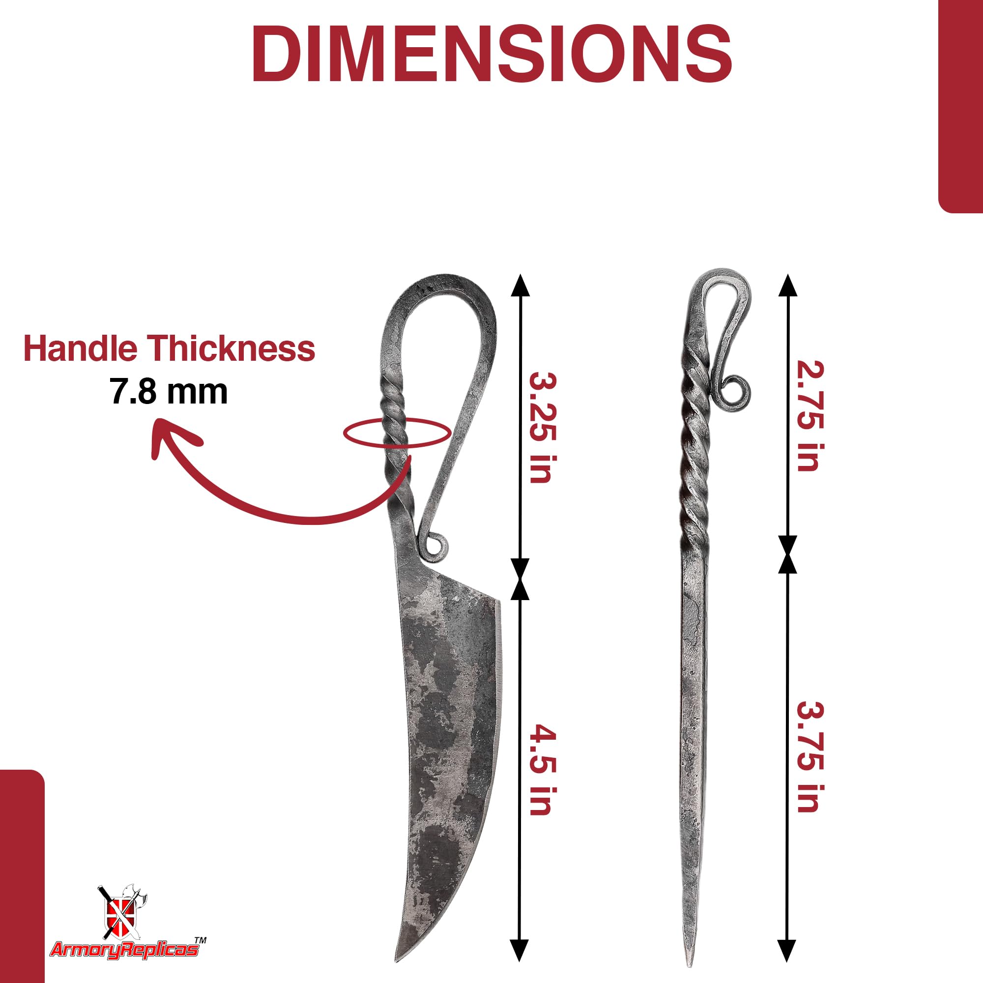 Armory Replicas™ - Hand Forged Medieval Themed Outdoor Grilling Utensil Set - Cowhide Leather Carrying Case Included