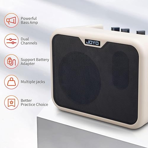 Miniatura 3 de SUNYIN Amplificador de graves portátil de 10 W con cable de guitarra de 10 pies MA-10B Dual Channel Mini Amplificador de Bass Practice Bass Indoor