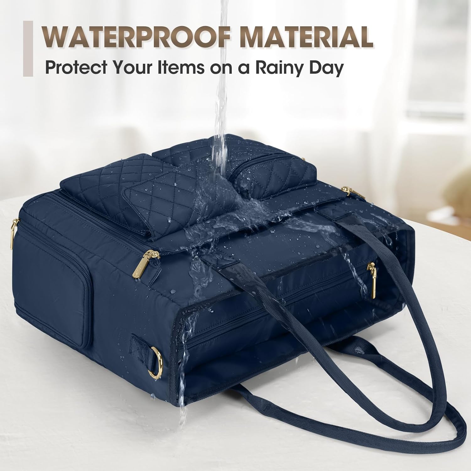 RAINSMORE Teacher Tote Bag with Insulated Lunch Compartment 15.6 inch Laptop Bag for Women Lightweight Work Bags Nurse Bags