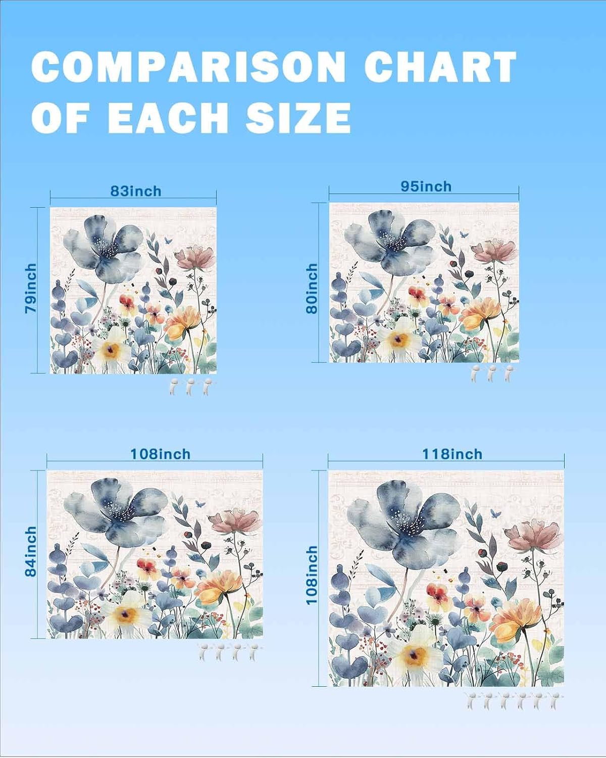 Watercolor Garden Flower Leaves Beach Blanket Waterproof Sandproof Outdoor Picnic Mat 83"x79" Pastoral Floral on Farm Burlap Lightweight Large Beach Blankets with 4 Stake & 4 Corner Pockets