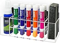 Vista 1 de Soporte magnético acrílico para rotuladores de borrado en seco, 10 ranuras para rotulador magnético transparente, almacenamiento magnético