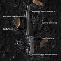 Vista 9 de REAT Machete con sierra, machete resistente de 16 pulgadas con funda, cuchillo de jardinería de doble propósito para cortar y aserrar, mango
