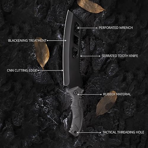Miniatura 9 de REAT Machete con sierra, machete resistente de 16 pulgadas con funda, cuchillo de jardinería de doble propósito para cortar y aserrar, mango