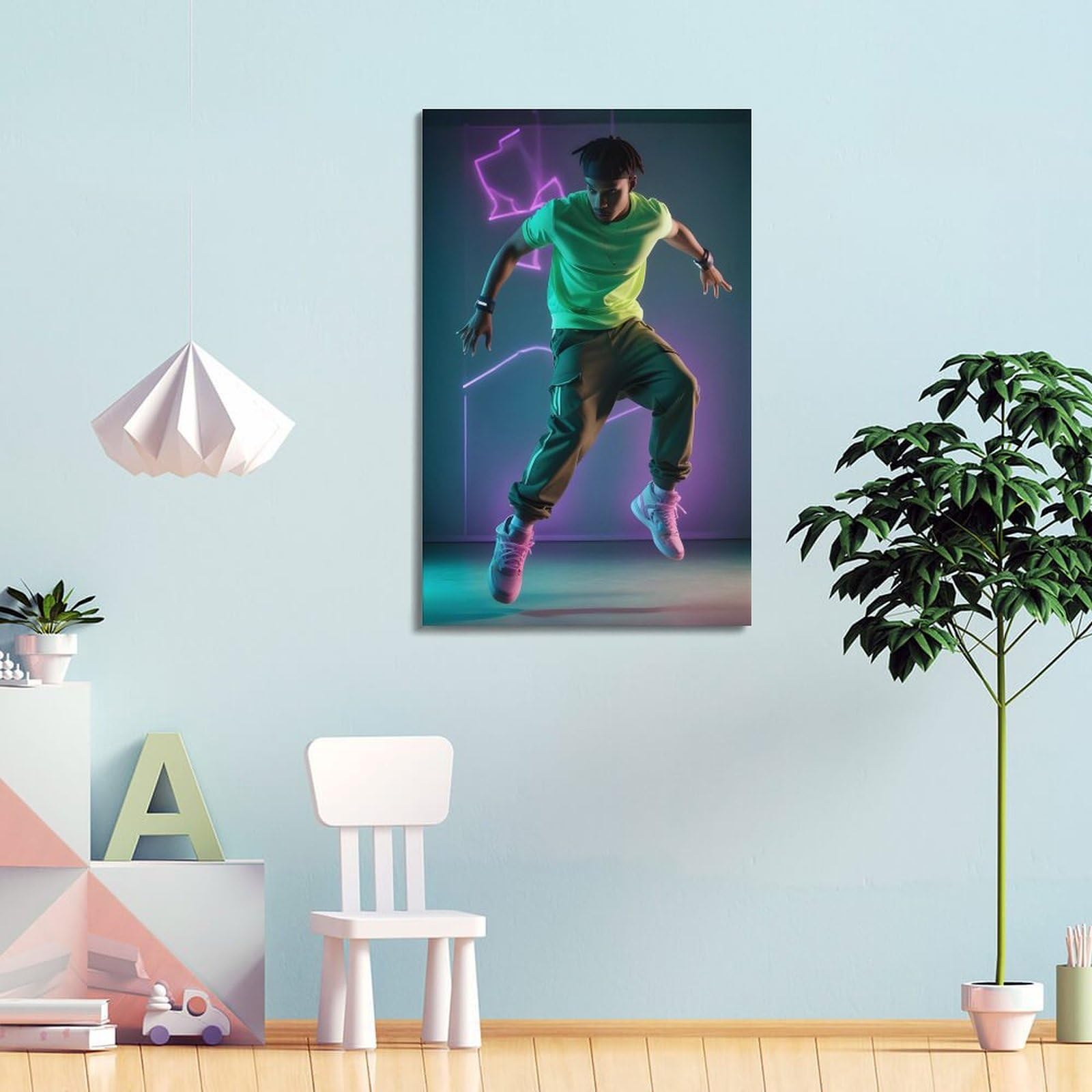 ZLQYHW Poster di street dance su tela, motivo: B-boy, hip hop, appassionato, decorazione per camera da letto per la famiglia, 60 x 90 cm
