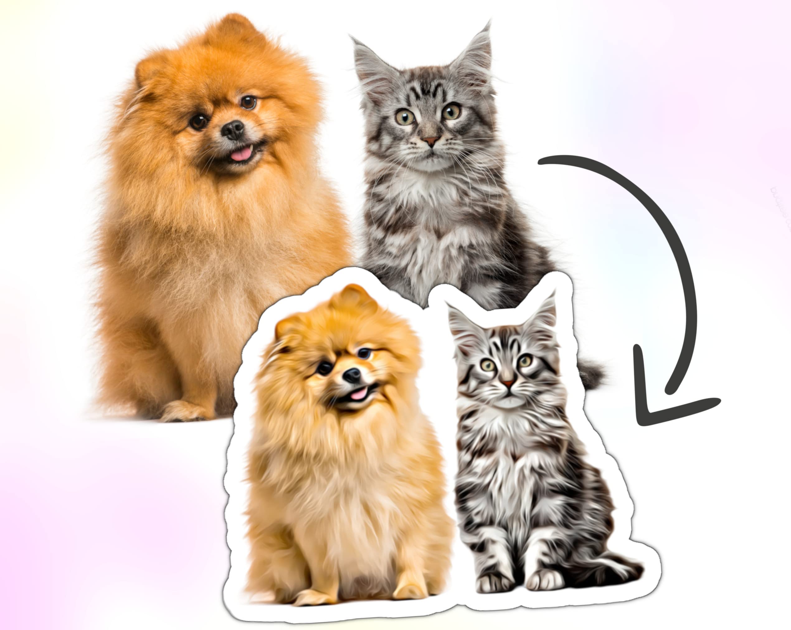Custom Sticker - Pet Cartoon Portrait | Personalized - Picture Decal | Waterproof | Save Your Favorite Photo Sticker in Comic