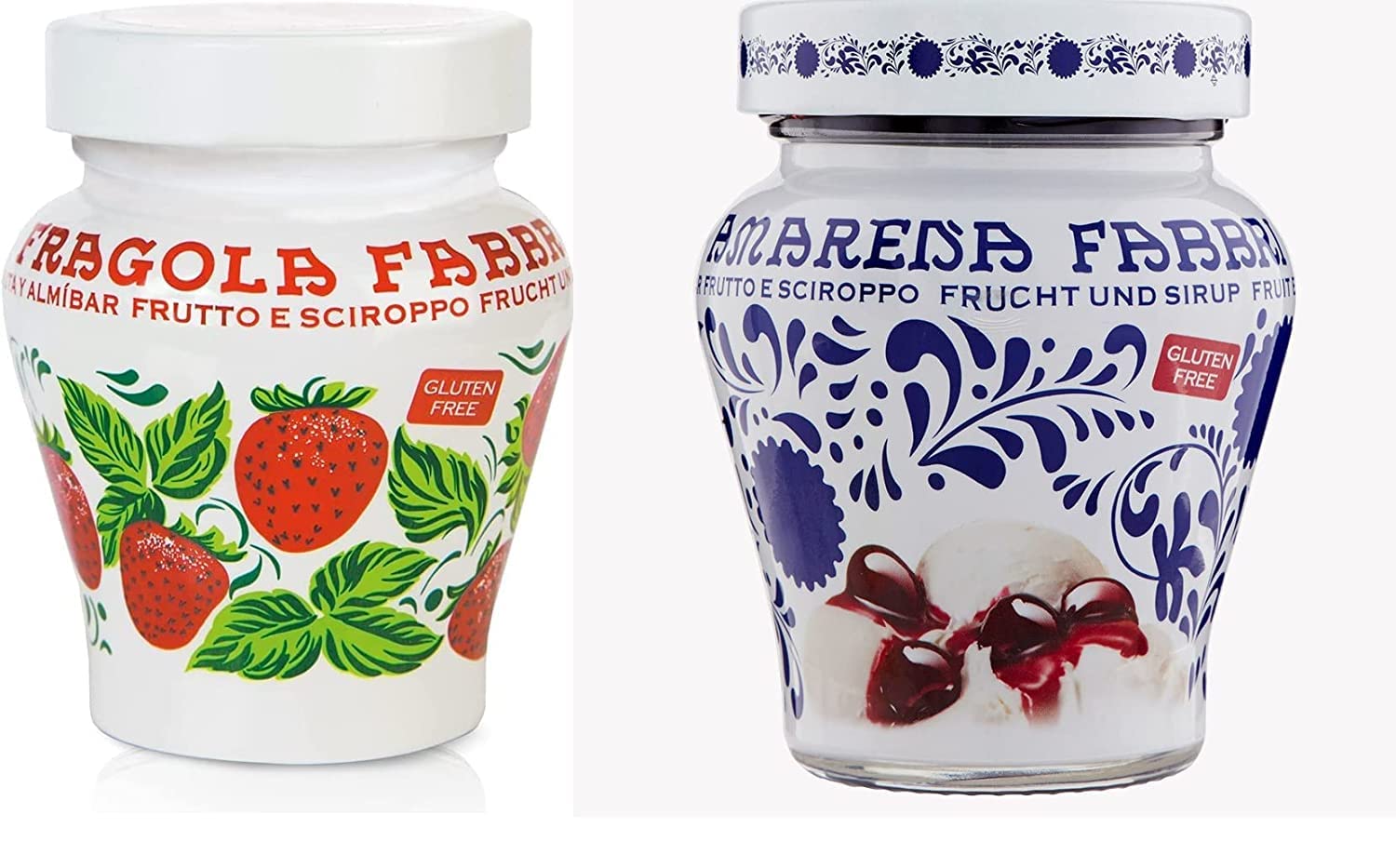 Italian Gourmet fragole sciroppate Erdbeere Opaline Sirup Dessert 6 x 230g | Frutta intera in sciroppo, süß und glänzend, ideale per gelato, yogurt e, Gesamtnettogewicht 1,38 kg + Kostenlos Polpa 400g