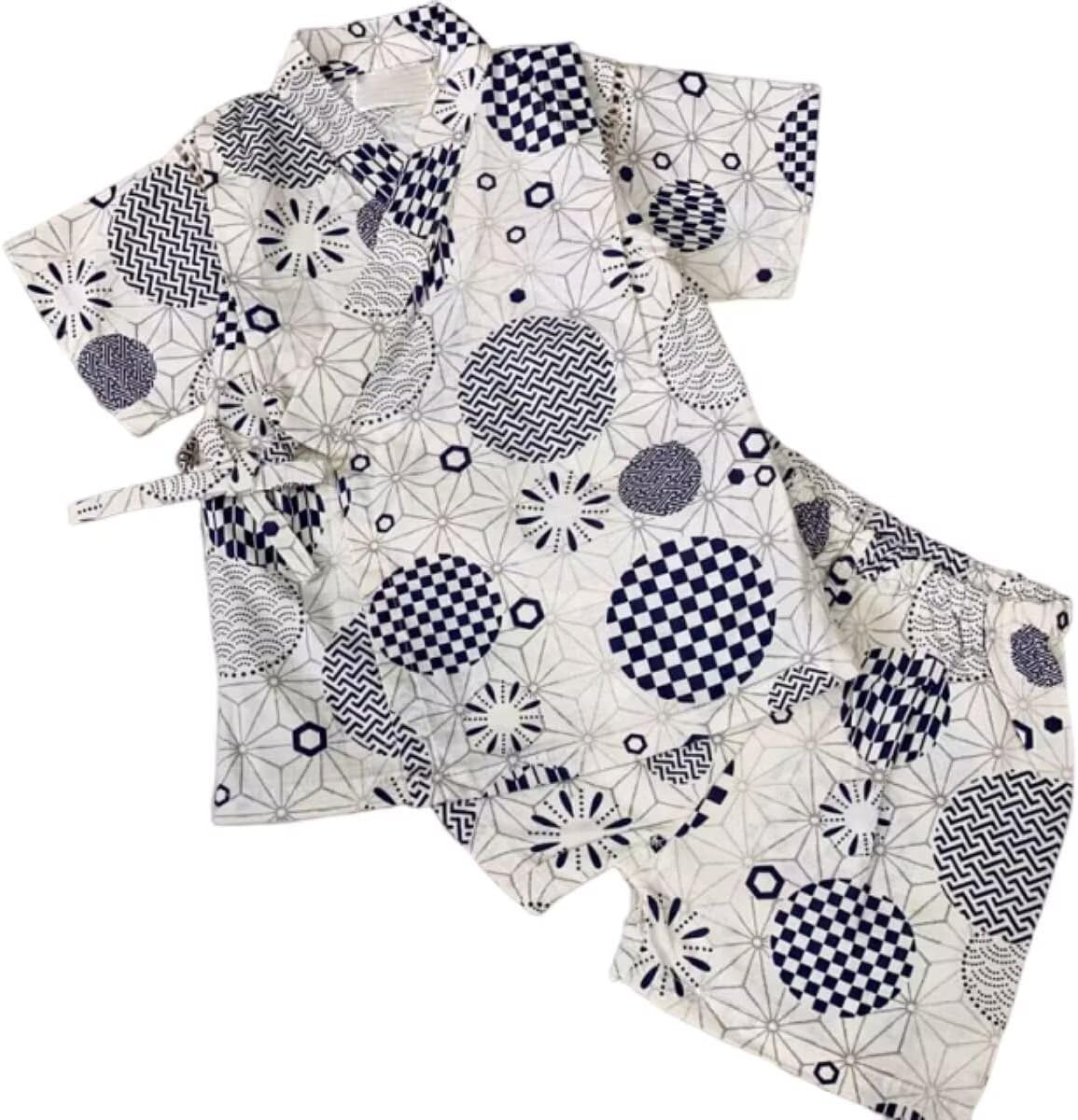 Jinbei Japanese Style Kimono for Boys Kids 100% Cotton Short Sleeve Outfit Summer Festival Casual Summer Wear