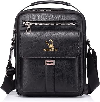 Zipper Buckle Leather Messenger Bag Crossbody Shoulder Bag Vintage Handle Bags | Zipper
