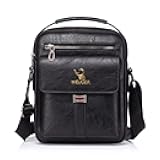 Zipper Buckle Leather Messenger Bag Crossbody Shoulder Bag Vintage Handle Bags