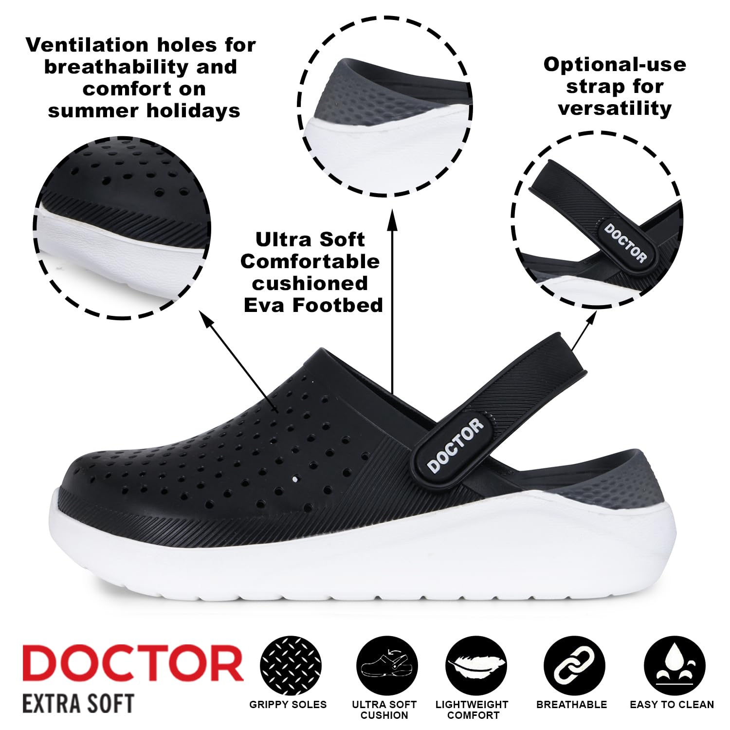 DOCTOR EXTRA SOFT Unisex-Child Kids Classic Ultra Soft Clogs/Sandals with Adjustable Back Strap| Comfortable & Lightweight| Stylish & Anti-Skid| Indoor & Outdoor Casual Sports Mules Boys/Girls D-509 2 71OG06g3aCL. SL1500