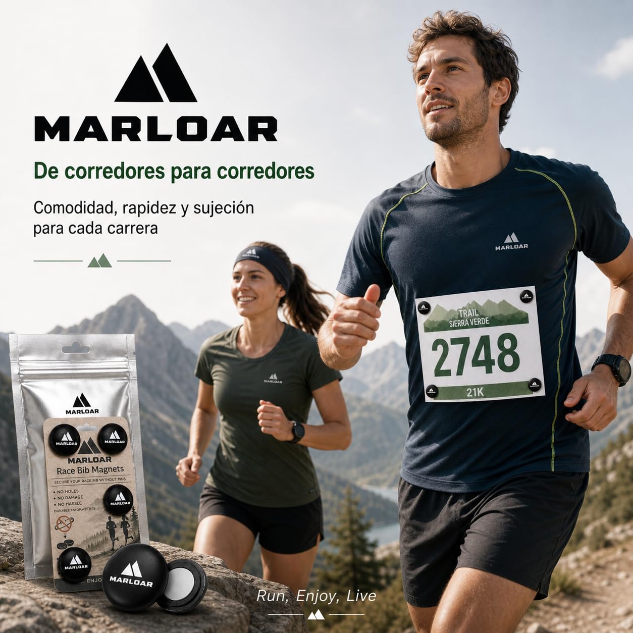 Imanes Dorsal Running Magnéticos para Maratón Trail Triatlón Pack 4-6